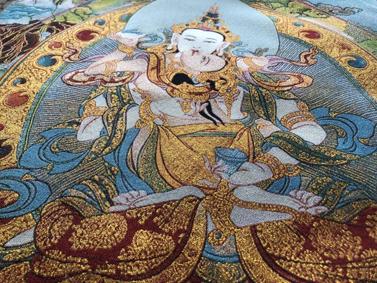 チベット密教 絵画 木製フレーム チベット密教 絵画 木製